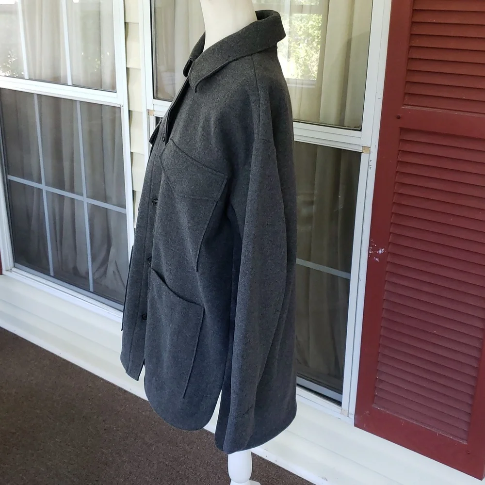 Banana Republic Solid 4 PKT Gray Women's M Shacket Jacket‎